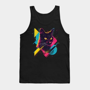 Cat Neon Pop Art Explosion Tank Top